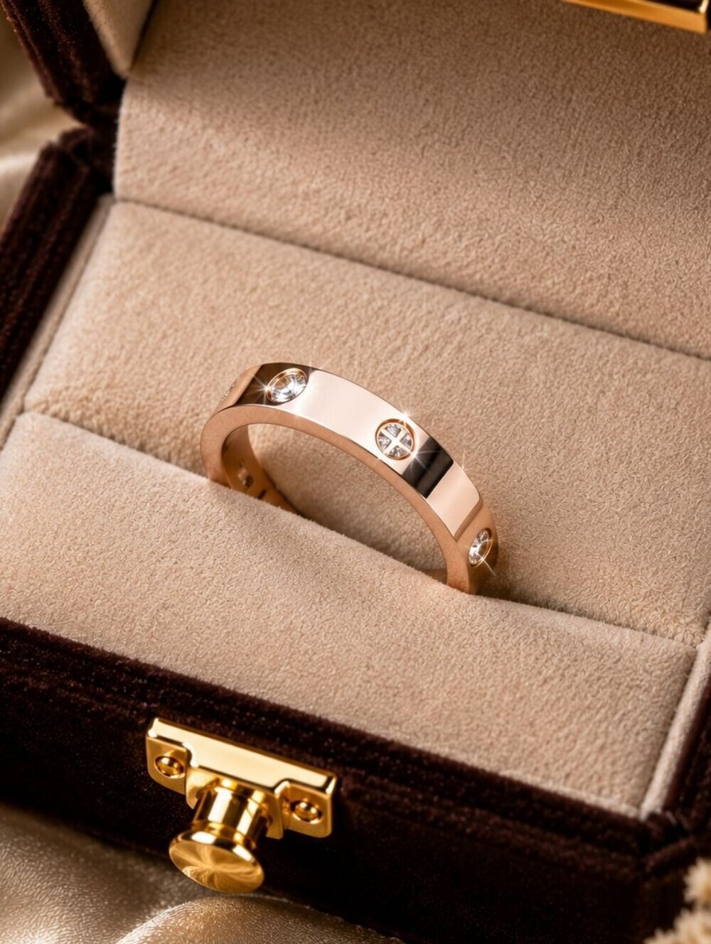 Rose Gold -Tone Band with Crystal Accents